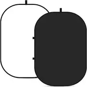 NEEWER Chromakey Backdrops, Double Sided Black Screen and White Screen, 2 in 1 Collapsible and Reversible Background for Photography, Gaming and Live Streaming, 5'×6.6'/1.5m×2m (Black/White)