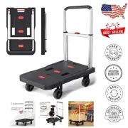 Folding Hand Truck Dolly - 330lbs Heavy Duty Portable Trolley with Silent Wheels