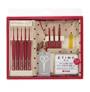 Tulip TED001 ETIMO Red Crochet set red crochet hook with cushion grip