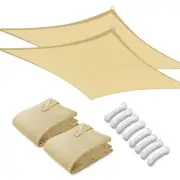 16x20 Ft 97% UV Block Rectangle Sun Shade Sail HDPE Canopy Patio Garden 2 Pack