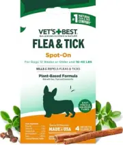 Vet's Best Flea & Tick Spot-on Drops - Topical Flea & Tick Prevention for Dogs