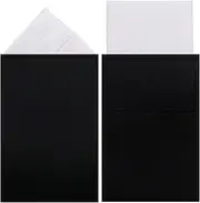 [Luckyvestir] Pocket Squares for Men Prefolded, Mens Handkerchiefs on Card, White Black Pocket Square for Suit Jacket Tuxedo