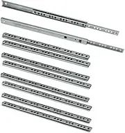 Emuca - Set of 5 pairs (10pcs) of partial extension ball bearing runners/slides 17mm x 310mm (0,66 x 12,2 inch) for drawer, Zinc Plated
