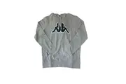3 x Mens Kappa Logo Tairiti Hooded Sweater 902 Pullover Hoodie Grey/Black