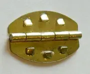 LOT of 2 - Barbed Biscuit Hinges Kerf Cut Brass Plated concealed invisible new