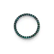 14k White Gold Polished Blue Diamond Circle Pendant