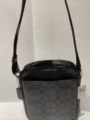 COACH Men’s FLIGHT BAG IN SIGPVC F54788 Charcoal/Black CQ/BK 223723JAX