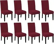 ALESWEAR 8PCS Dining Room Chair Slipcovers Dining Chair Covers Parsons Chair Slipcover Stretch Chair Covers for Dining Room (8, Red)