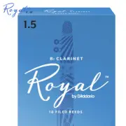 Rico Royal by D'Addario RCB1015 Bb Clarinet Reeds, Strength #1.5 - 10 Pack