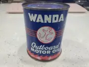 Vintage Wanda Outboard Motor Oil Metal Can 1/2 Pint Cato Oil & Grease Comp. OK