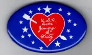USA Love Jimmy Carter Fritz Mondale 1976 Oval Pinback Button