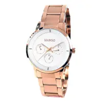 在飛比找momo購物網優惠-【MANGO】都會雅痞時尚腕錶(玫瑰金/43mm)