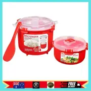 Sistema 82001 Microwave Rice Cooker (2.6L) and Round Microwave Food Container (9