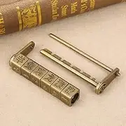 ElgnAura Zodiac Padlock for Jewelry, Vintage Password Lock Antique Chinese Characters Lock Decorative Hardware 80x35x15mm