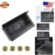 Stylish Black Recessed Outlet Hub with 13 Ports - Perfect for Any Workspace