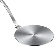 Simmer Ring Heat Diffuser, Stainless Steel Induction Converter, Stainless Steel with Stainless Handle, Induction Adapter Plate for Stove Glass Cooktop Converter, Flame Guard Induction Hob Pans