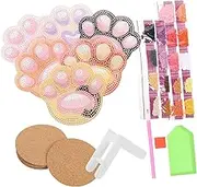 ARTIBETTER 1 Set Diamond Drawing Coaster Kit DIY Cat Shaped Coasters for Home Decor Easy to Install Lightweight Durable for Valentine Day Birthdays Christmas