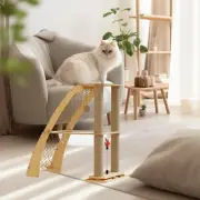 Cat Climbing Tree Scratch Post Interactive Toy Kitten Nest Protecting Furniture