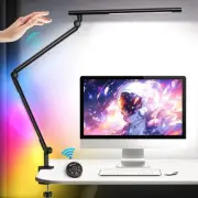 LED Desk Lamp with Clamp, 18W Dual Light Architect Desk Light, Adjustable Swi...