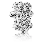 New 100% Genuine Pandora Silver Sparkling Dazzling Daisies Spacer Charm 792053CZ