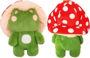 Frog Plush Cute Frog Mushroom Hat Stuffed Animals Kawaii Plush Toys Throw Pillow