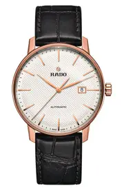 RADO Coupole Classic Automatic Embossed Leather Strap Watch, 41mm