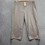 Tommy Bahama Pants Women's 16 Gray Snappy Poplin Crop Relax Fit NWT (MSRP $88)