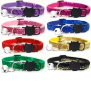 Pet Cat Collar with Bell Cat Safety Latch Cat Collar Golden Spring Velvet Collar