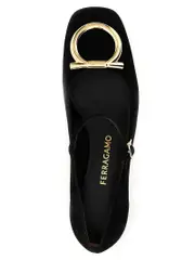 [Ferragamo] Ferragamo-Marry 2 Flat Shoes Nero-Donna 8.5