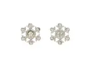 Silvertone Snowflake Decor Accented Post Earrings ~ Gift Idea!