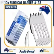 10X SCALPEL BLADE# 23 STAINLESS STEEL STERILE SUITABLE FOR SURGICAL STEEL HANDLE