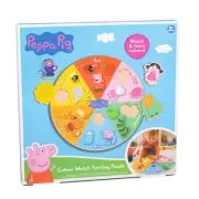 Peppa Pig Colour Match Wooden Shape Sorting Puzzle Learn Colours Educational Toy