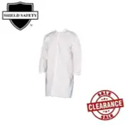 25 Pieces, Microporous 50G Lab Coats, White, Elastic Wrists, No Pocket, Medium