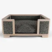 Nujiao Rectangle Oak Wood Pet Bed Charcoal For Dogs And Cats