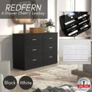 Priceworth Redfern 6 Drawer Chest Lowboy Storage Holder Organizer