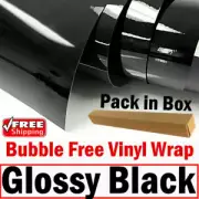 CAR VINYL WRAP Gloss Black Glossy Sticker FILM Decals AIR RELEASE Vinyl Wrap