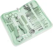 Madenia 35 in 1 Manicure Set: Professional Nail Clipper Tools for Manicure and Pedicure Polishing - Portable Stainless Steel Nail Care Kits for Travel & Home Use(Green)