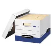Bankers Box 0724303 R-KIVE Letter/Legal Storage Boxes - White/Blue (4/CT) New