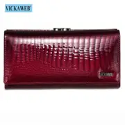 Free Leather Womens Wallets Patent Alligator Bag Multi Coin Card Holder Purses