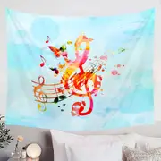 Colorful Music Note Over Sky Tapestry