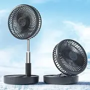Primevolve Battery Operated Fan,Portable Rechargeable USB Floor Table Desk Fan with Adjustable Height, 4 Speed Settings Pedestal Fan for Bedroom Camping Travel,Black 7.7"