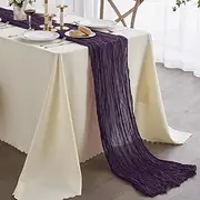 Nialnant Purple Cheesecloth Table Runners,13ft Gauze Cheese Cloth Table Runner for Wedding Bridal Shower,Party Anniversaries Thanksgiving Christmas Decoration