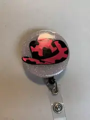 retractable reel id badge holder Bright And Shiny - Cowboy Hat