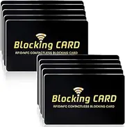 [Linmxiy] RFID Blocking Card 10 pack,One Card Protects Entire Wallet,RFID/NFC Contactless Bank Debit Credit Card Protector ID ATM Guard Card Blocker,Smart Slim Design Perfectly Fits in Purse–Black
