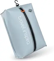 travel inspira Vacuum Bags with Pump - Space Saver Compression Solution for Suitcases & Backpacks. Professional IP67 Reusable, Lightweight, & Durable Light (Gray Blue-No Pump)