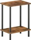 End Table, Small Side Table, Nightstand with 2-Layer Storage Shelves, Sofa Table