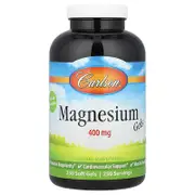 Carlson, Magnesium Gels, 400 mg, 250 Soft Gels