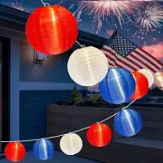 Outdoor Patio Led 25ft G40 Globe String Lights With Red, White And Blue Covers