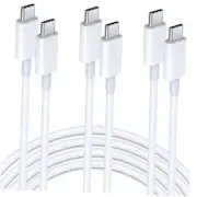 USB C to USB C Cable 6Ft 3-Pack 60W PD Fast Charging High-Speed Data Sync White