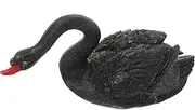 Outanaya Mini Drinking Black Swan Floating Swan Model Plastic Swan Decor for Garden Ponds and Yard